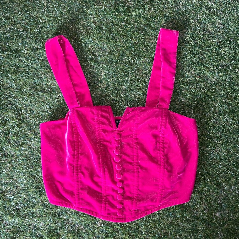 Hot Pink Velvet Top (M)